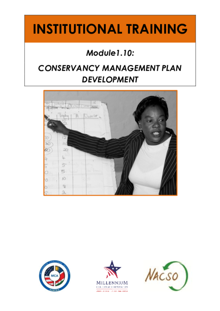 1.10 Conservancy Management Plan Development