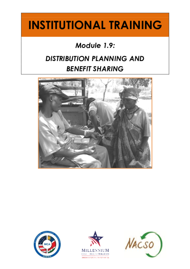 1.09 Distribution Planning and Benefit Sharing