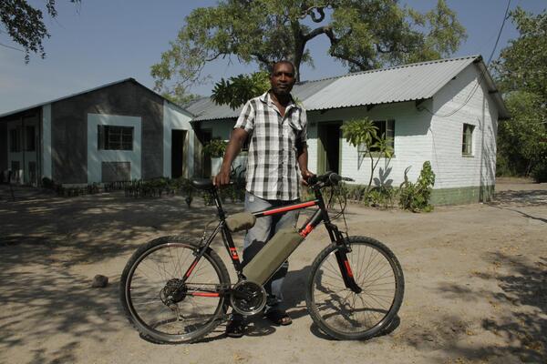 Wuparo conservancy manager with one of the E-bikes