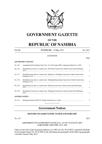 Ombazu Conservancy Gazette 2012